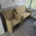 Khaki Tone / Gold Reception Loveseat and Armchair